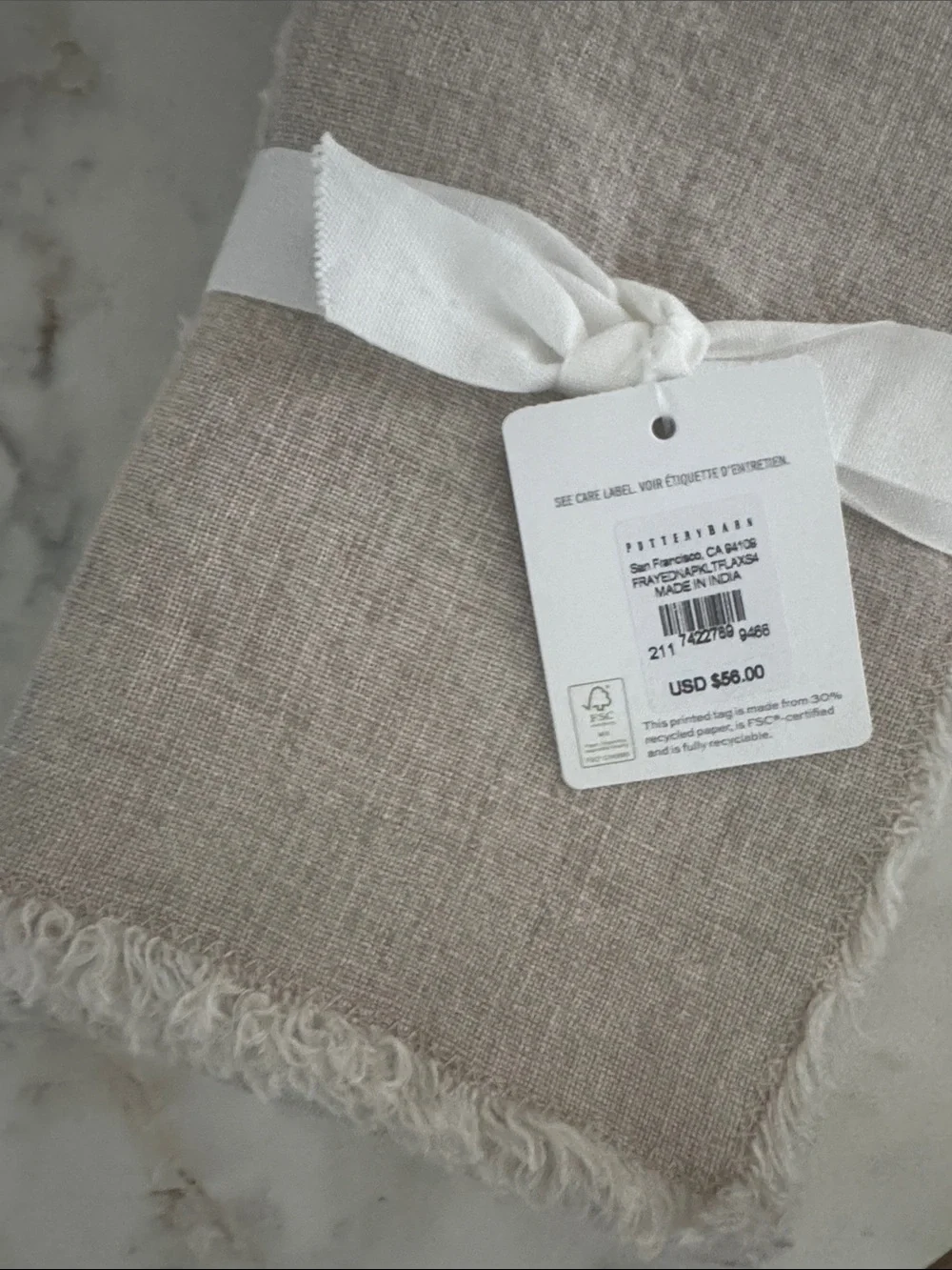 Pottery Barn set frayed